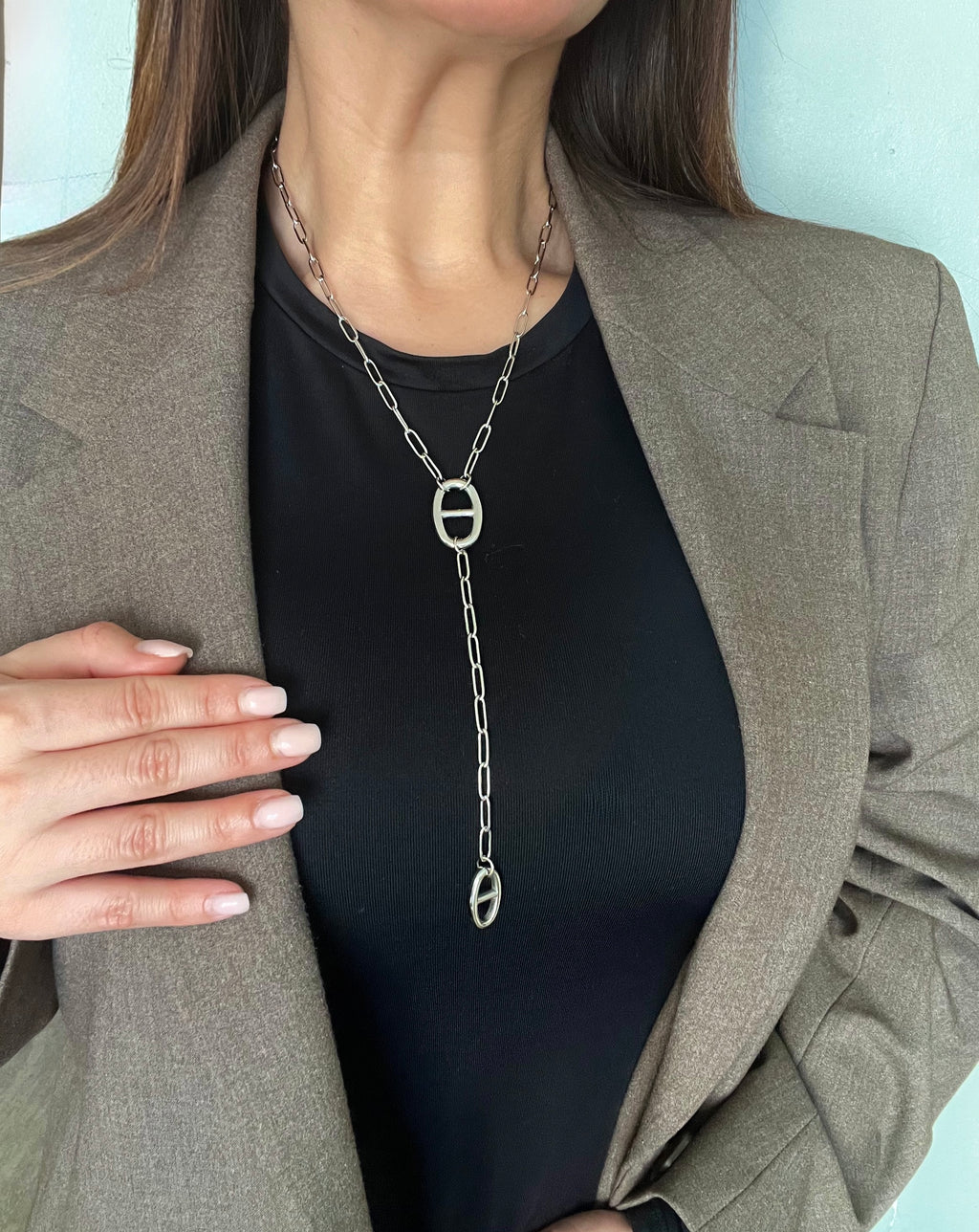 Collier sautoir maille en Y