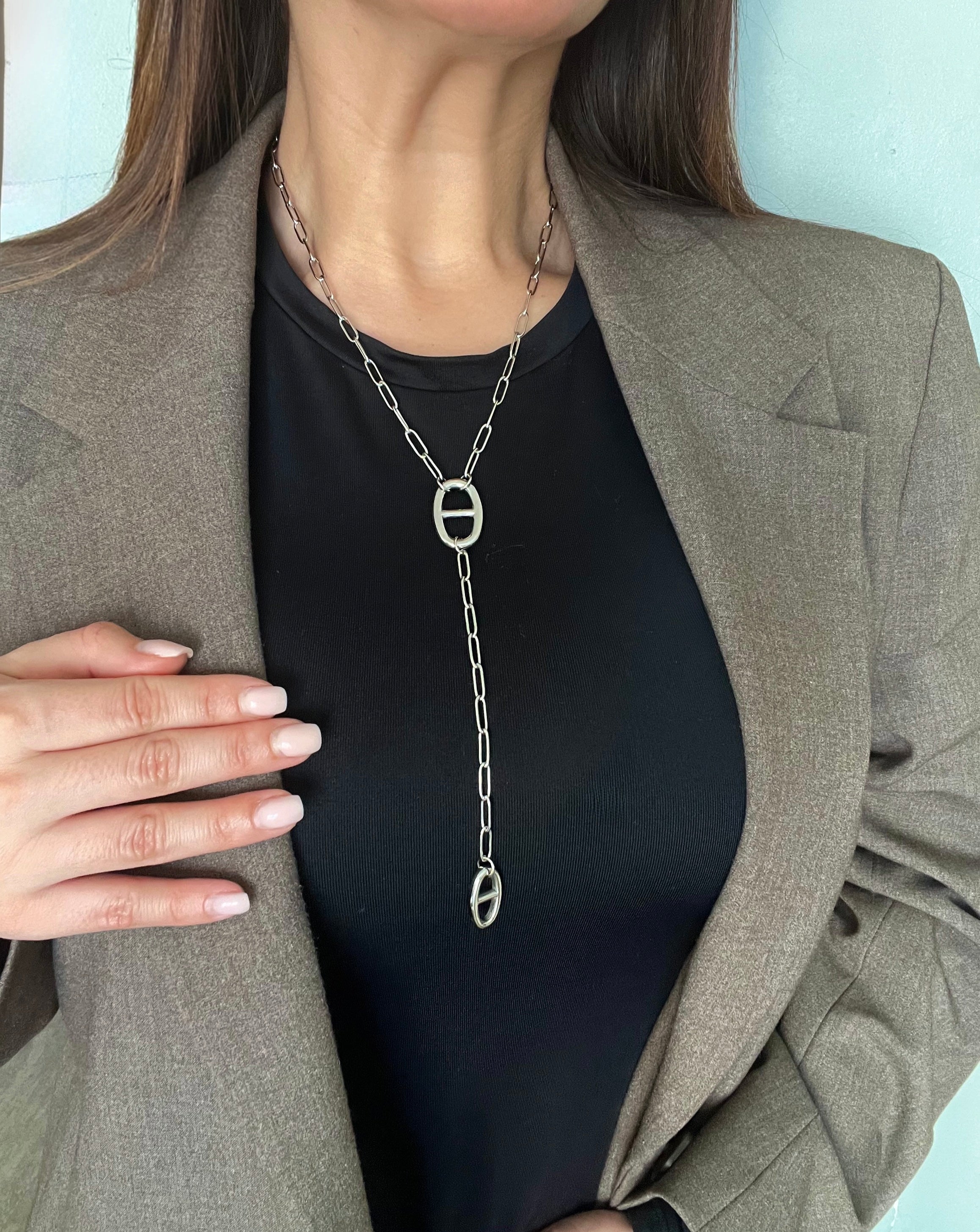 Collier sautoir maille en Y