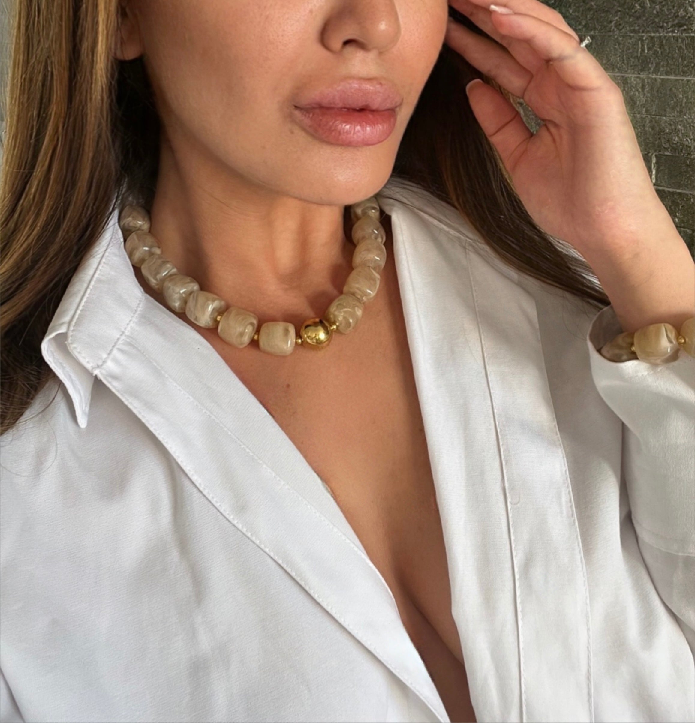 Collier perle tendance 
