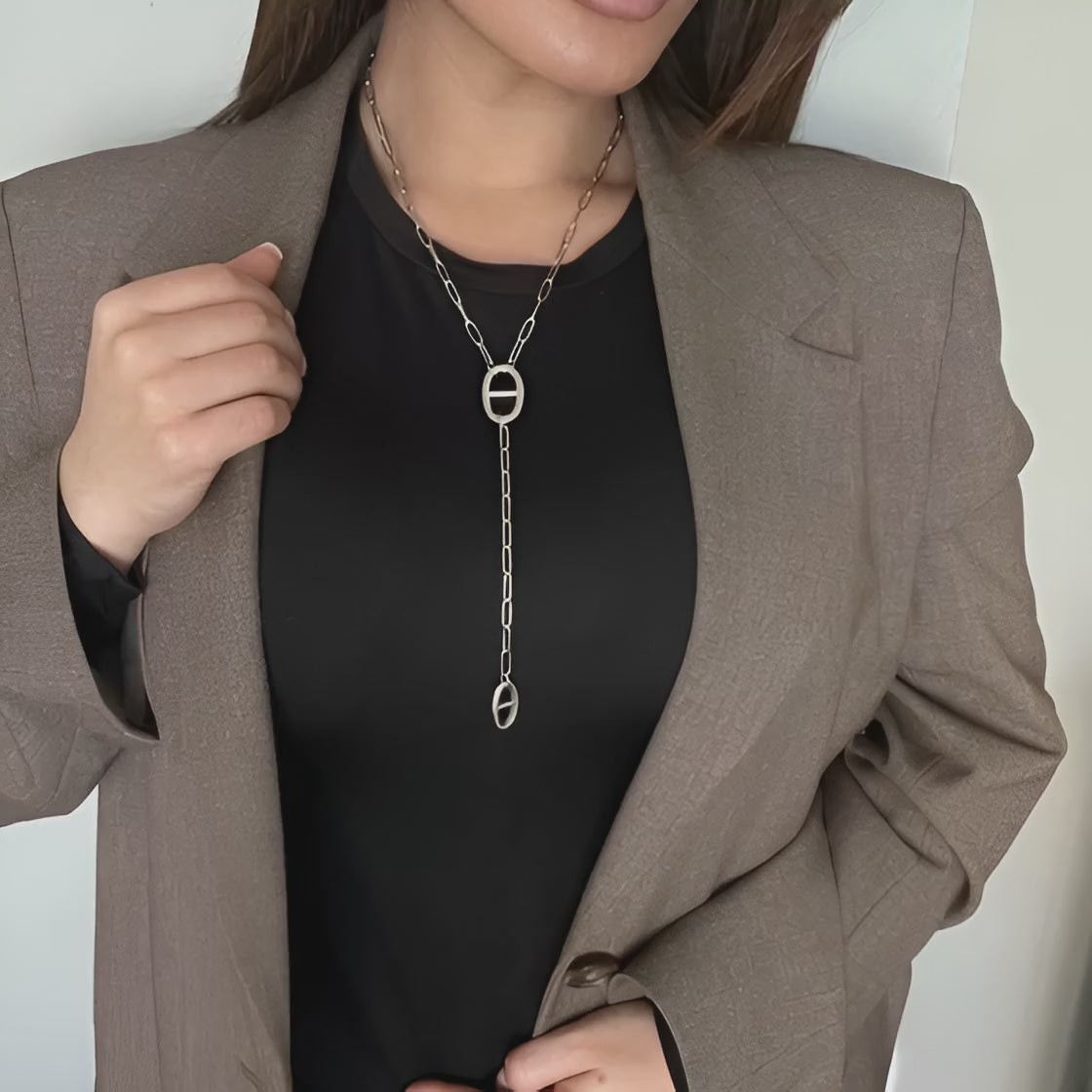 Collier sautoir maille en Y